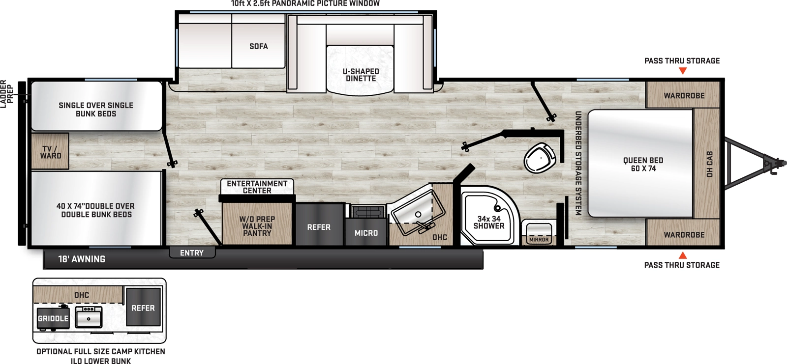 Aurora Light 28QBUNK Floorplan